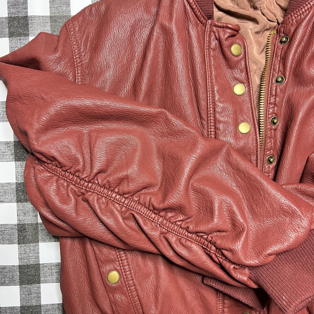 Free people vegan leather Bomber jacket.